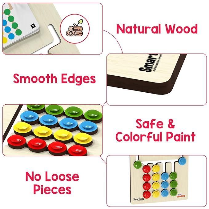 Colour Coder - Kids Montessori Slide Puzzle Game Color & Pattern Matching Learning Toys for Kids